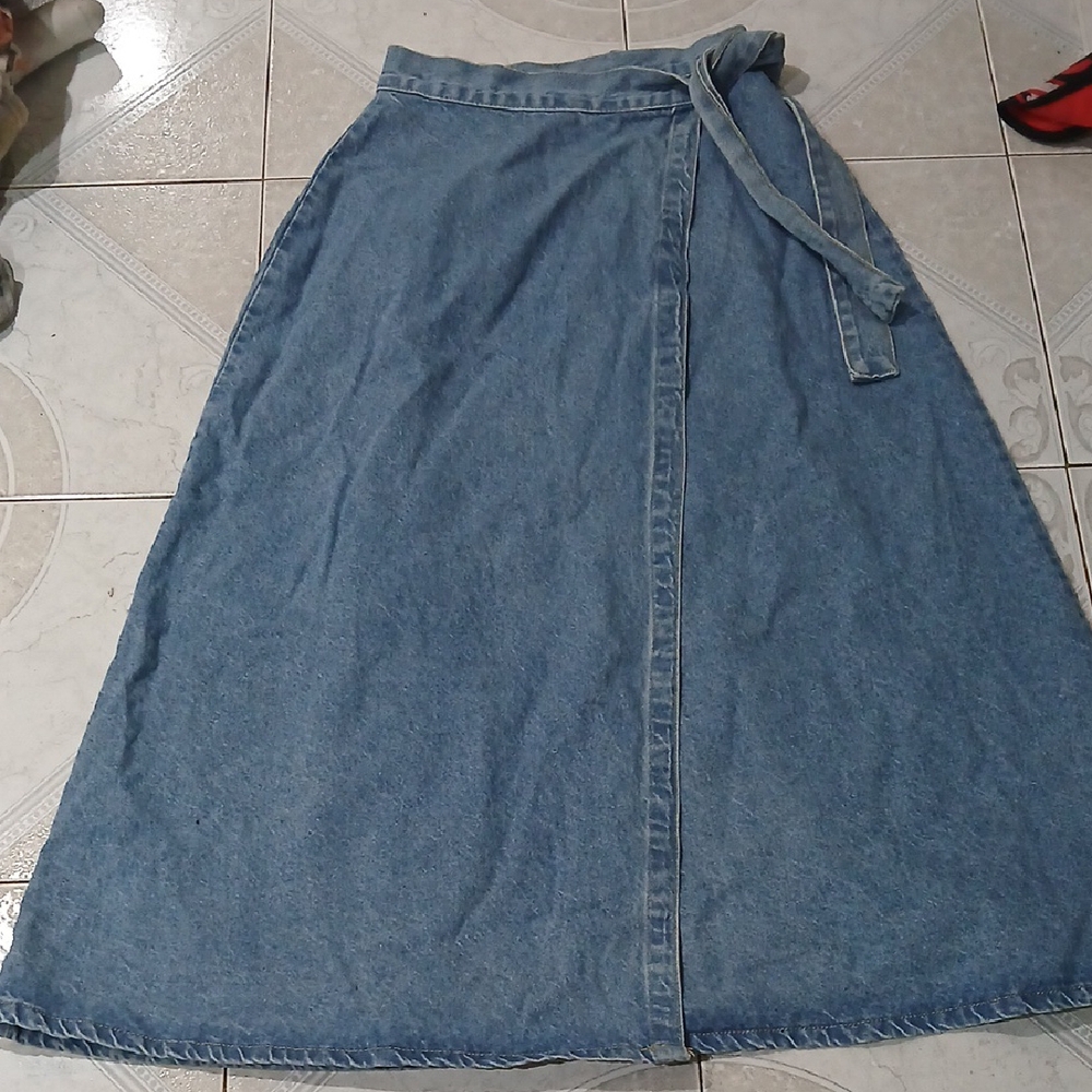 Denim Wrap Skirt